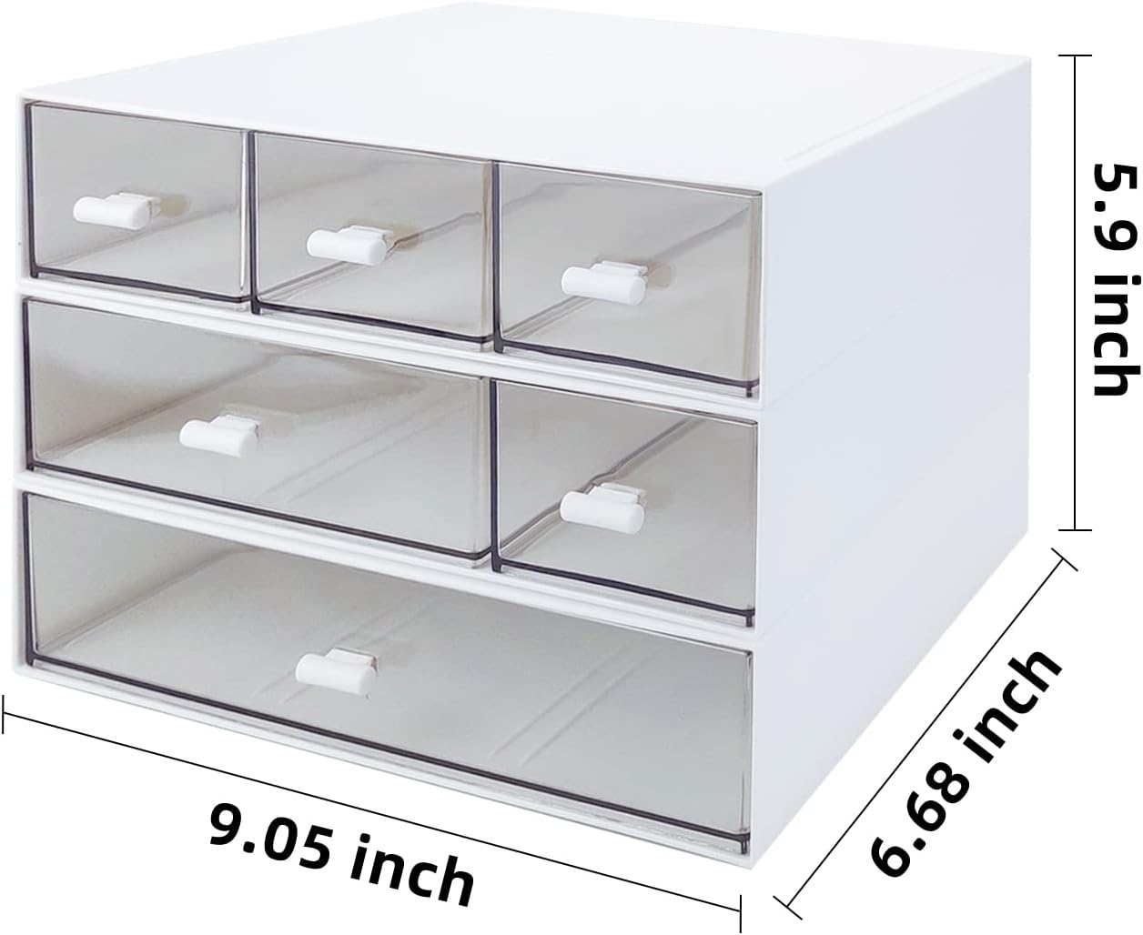 Desk Organizer with 6 Drawers， Desk Storage Box Office Drawer Organizer Desk Organization and Storage Pen Storage Plastic Makeup Storage Suitable for Office， School， Home - Image 2